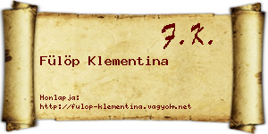 Fülöp Klementina névjegykártya