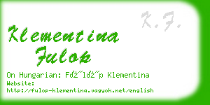 klementina fulop business card